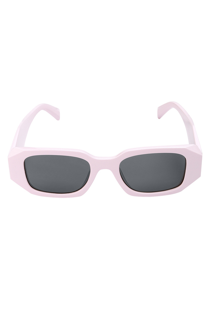 Sieht aus wie eine Sonnenbrille mit Ecken – schwarz/rosa Bild6