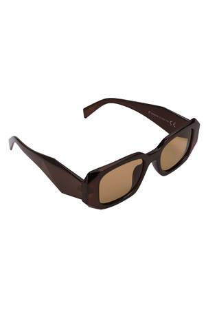 Look a like sunglasses with corners - dark brown  h5 