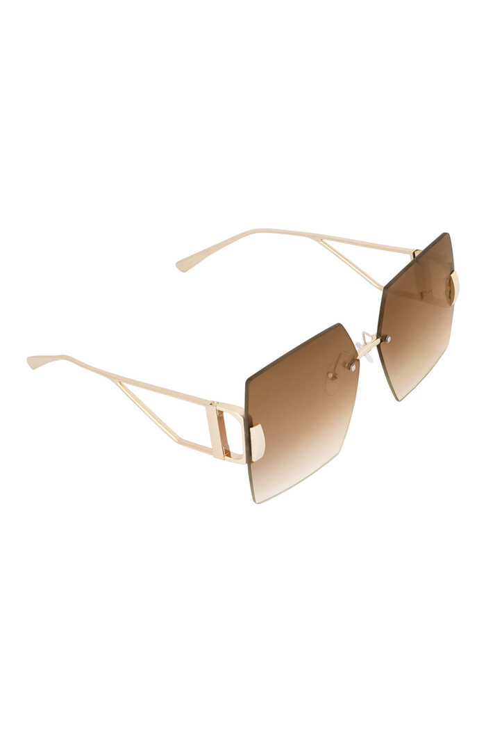 Randlose quadratische Sonnenbrille – Beige 