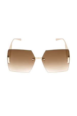 Randlose quadratische Sonnenbrille – Beige h5 Bild2