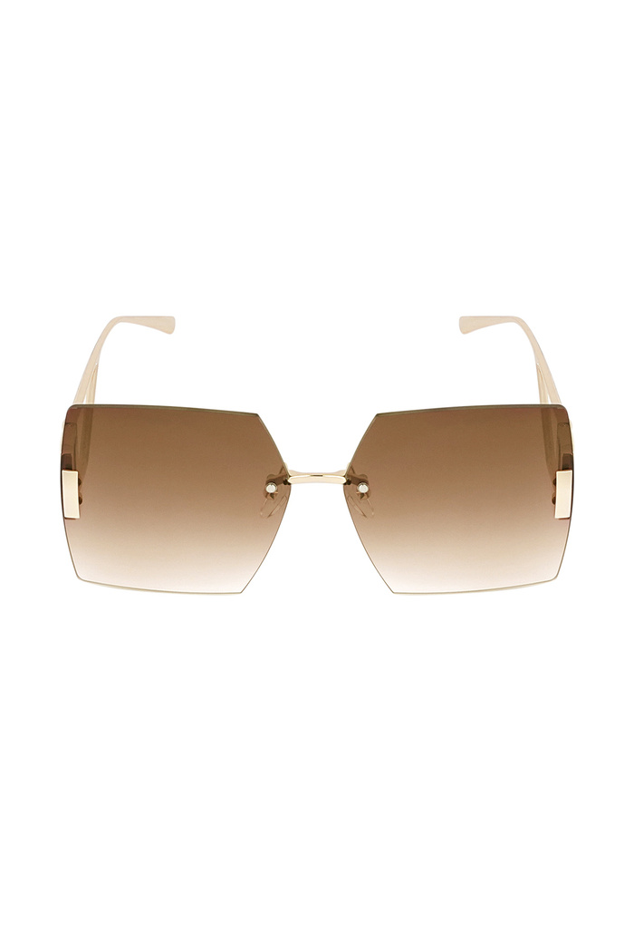 Randlose quadratische Sonnenbrille – Beige Bild2