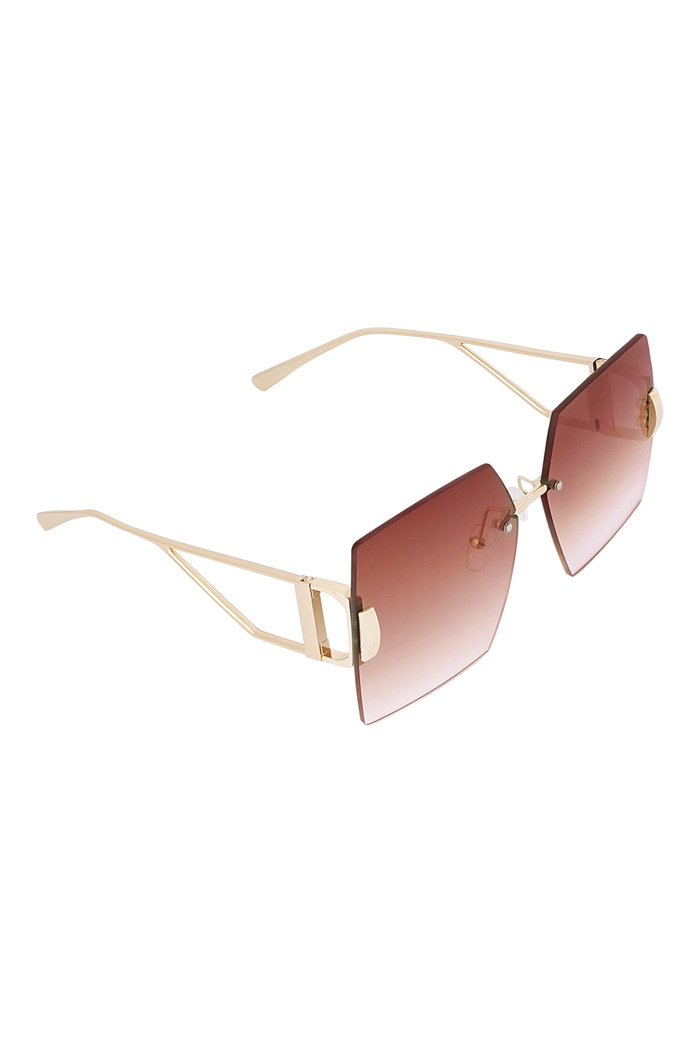Randlose quadratische Sonnenbrille – Weinrot  