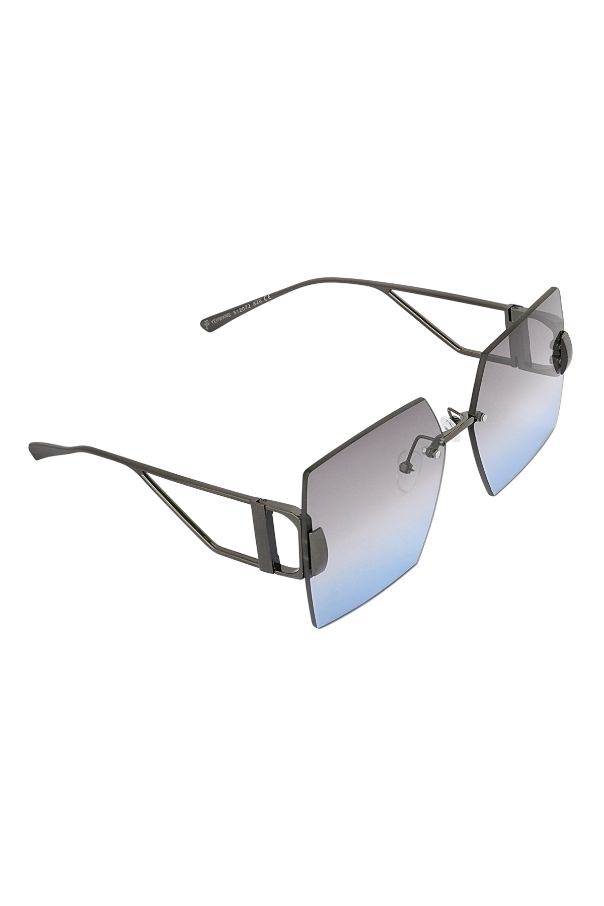 Rimless square sunglasses - blue