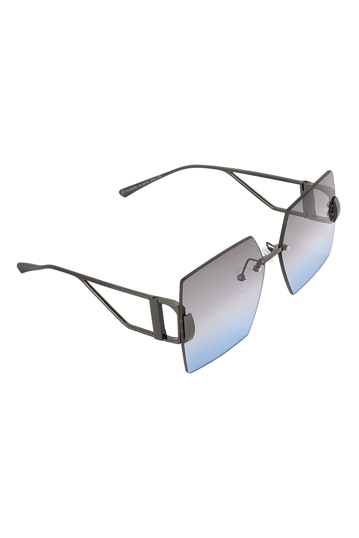 Rimless square sunglasses - blue 2