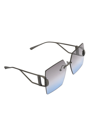 Randloze vierkante zonnebril - blauw h5 