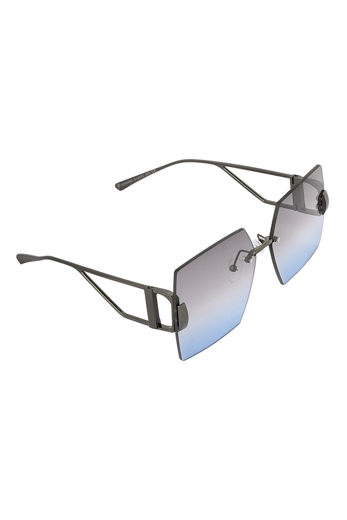 Rimless square sunglasses - blue 