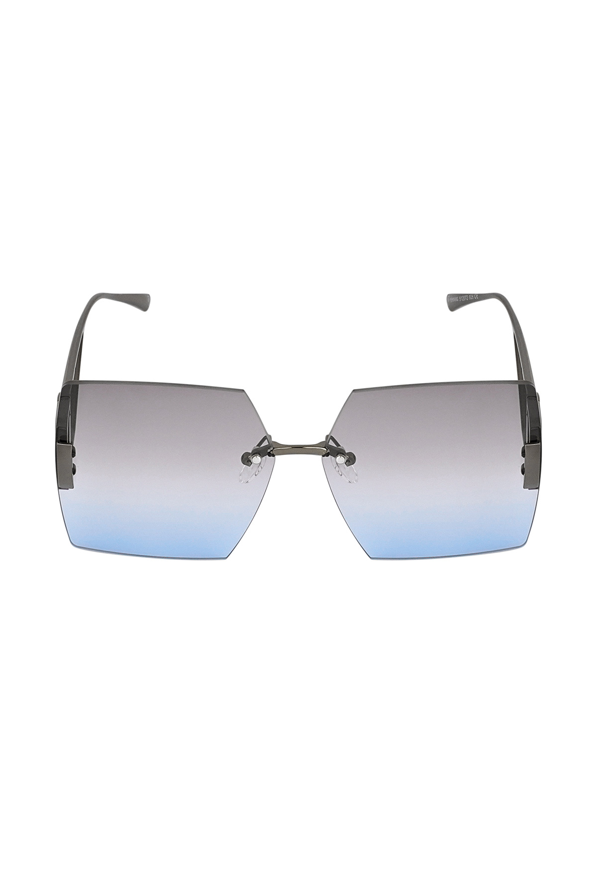 Rimless square sunglasses - blue