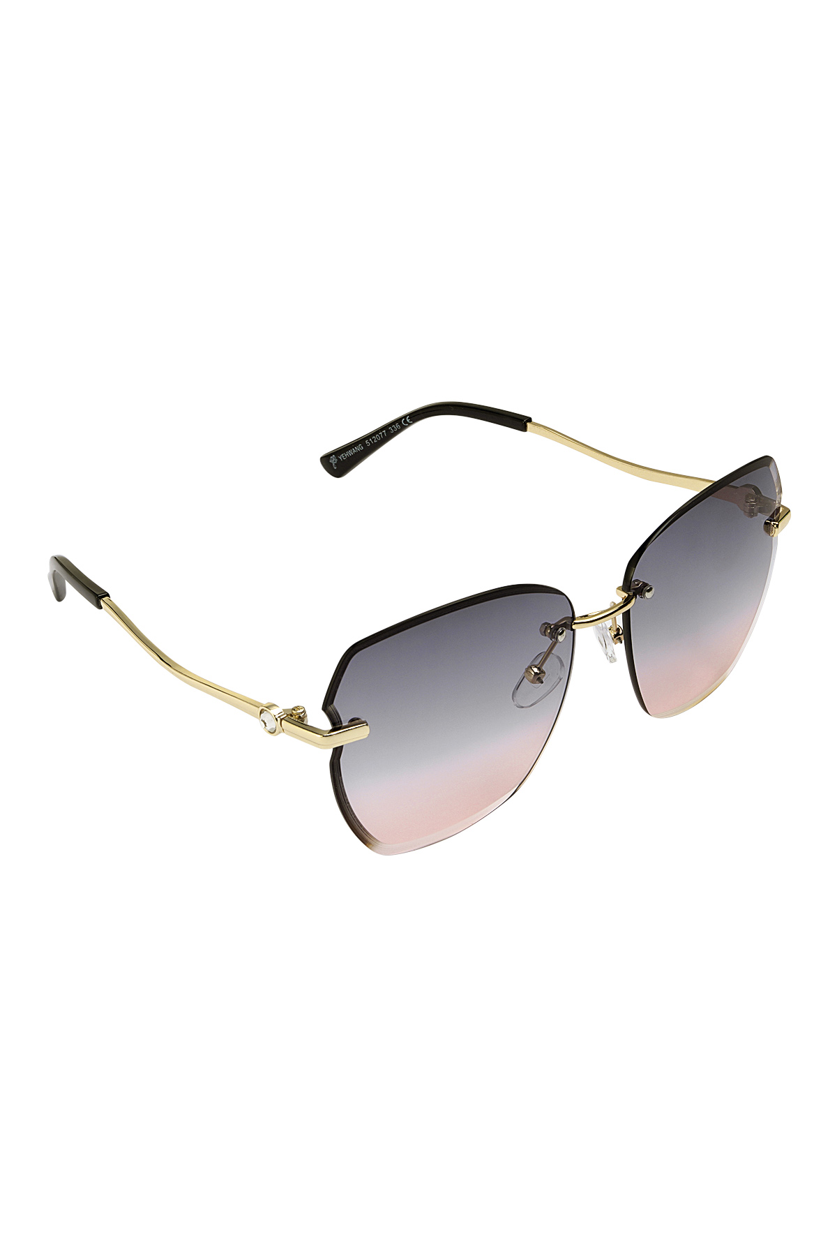 Statement-Sonnenbrille mit goldenen Beschlägen – Roségold