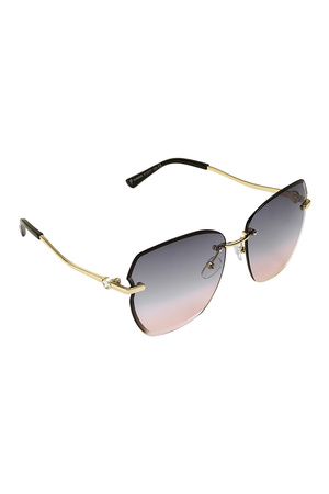 Statement-Sonnenbrille mit goldenen Beschlägen – Roségold h5 