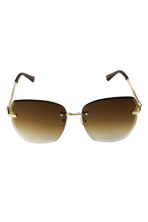 Statement-Sonnenbrille mit goldenen Beschlägen – braun h5 Bild5