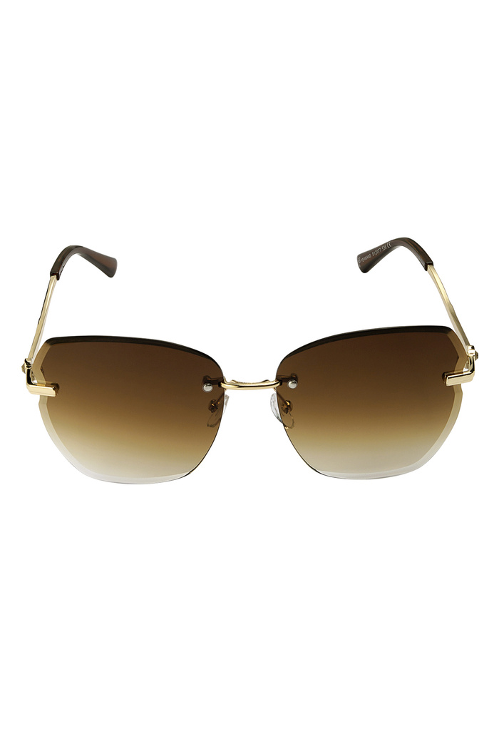 Statement-Sonnenbrille mit goldenen Beschlägen – braun Bild5