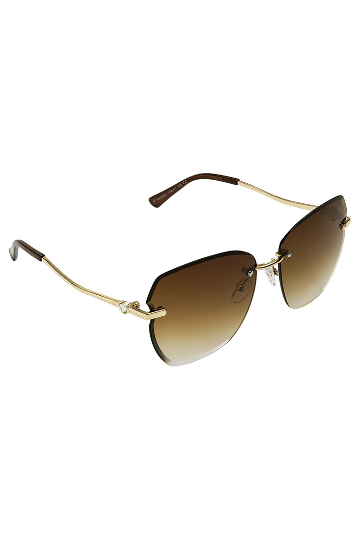 Statement-Sonnenbrille mit goldenen Beschlägen – braun 