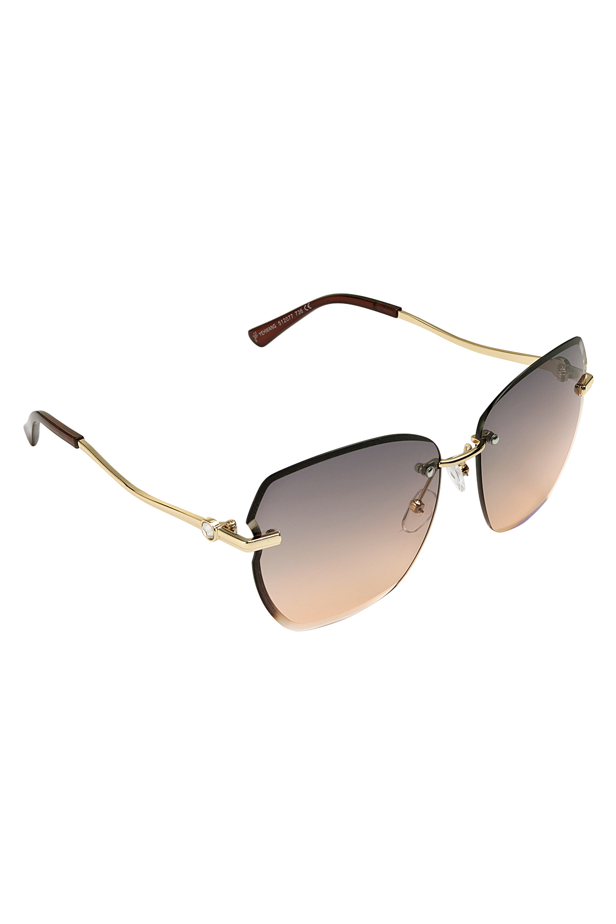 Statement-Sonnenbrille mit Goldbeschlägen – Koralle