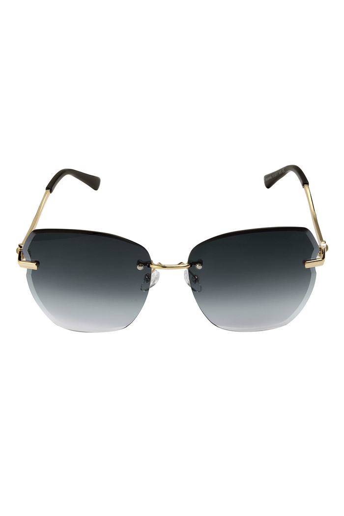 Statement-Sonnenbrille mit goldenen Beschlägen – Grau Bild5