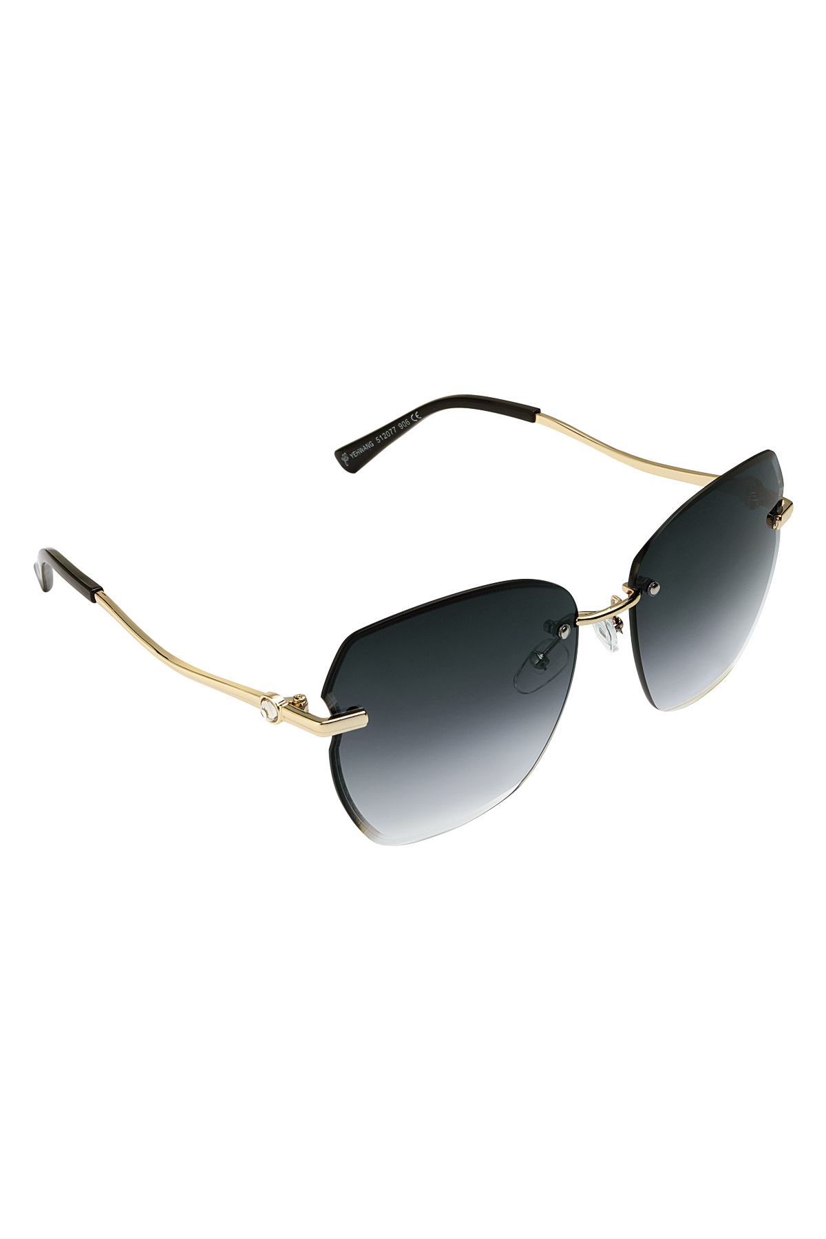 Statement-Sonnenbrille mit goldenen Beschlägen – Grau