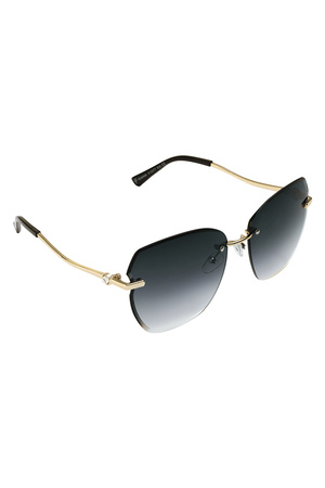 Statement-Sonnenbrille mit goldenen Beschlägen – Grau h5 