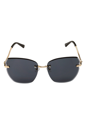 Statement-Sonnenbrille mit goldenen Beschlägen – Schwarzgold h5 Bild5