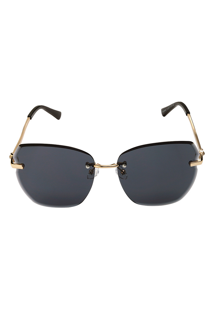Statement-Sonnenbrille mit goldenen Beschlägen – Schwarzgold Bild5
