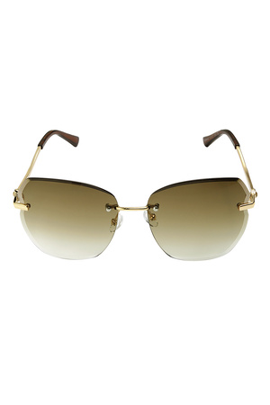 Statement-Sonnenbrille mit goldenen Beschlägen – Kamel h5 Bild5