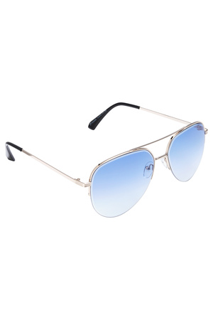 Aviator style sunglasses - blue gold h5 