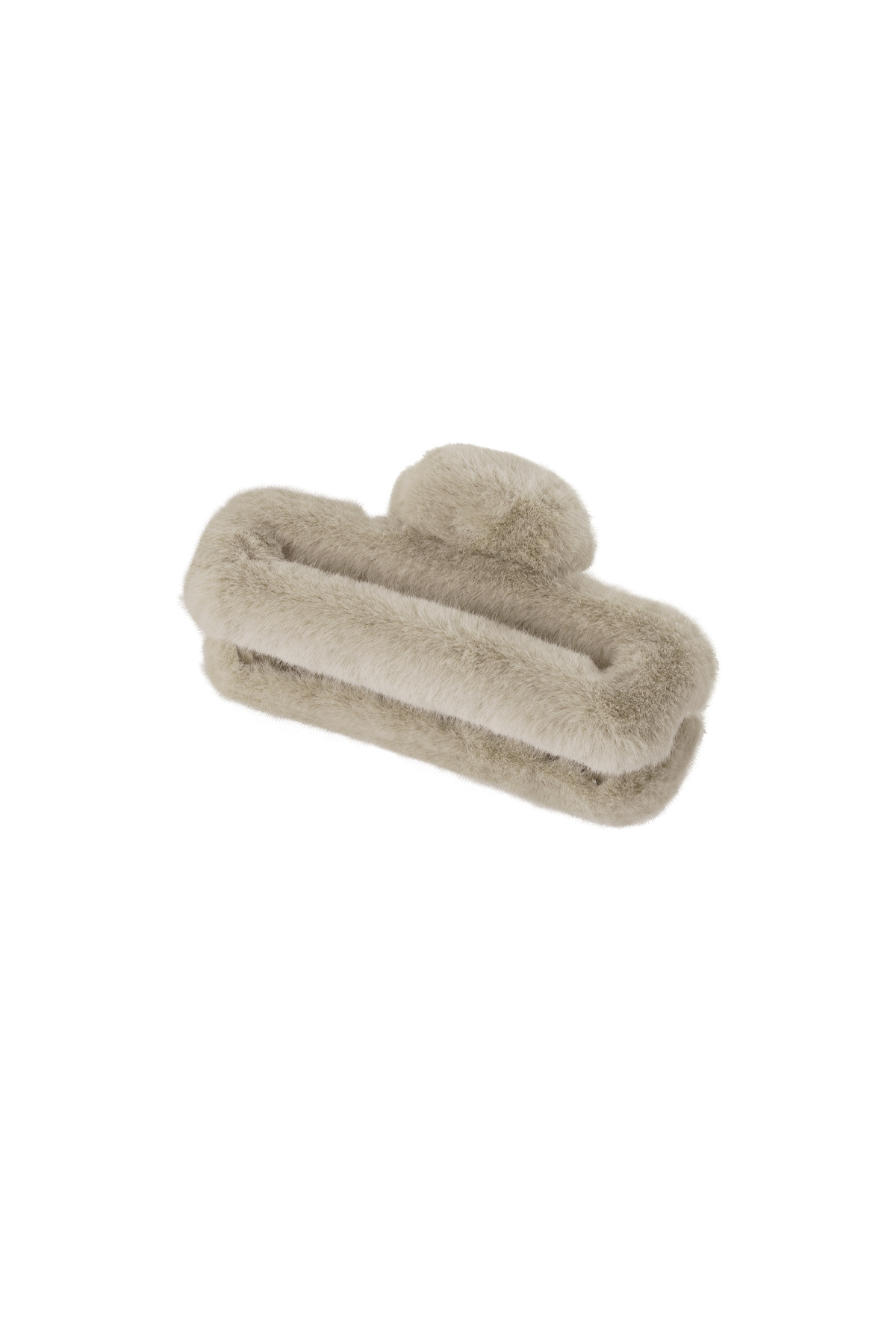 Hair clip fluffy straight - beige