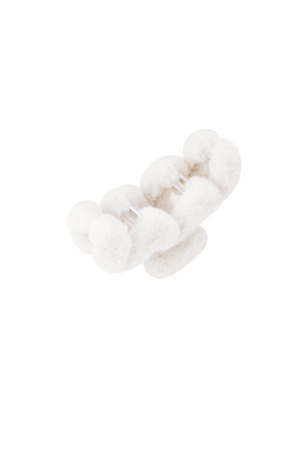 Hair clip fluffy zigzag - white h5 Picture5