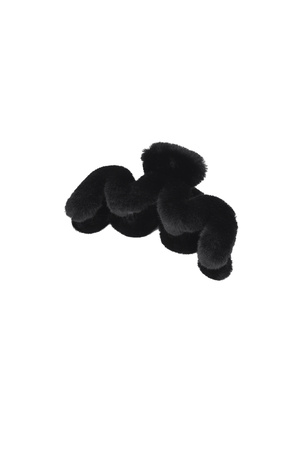 Haarspange flauschiger Zickzack - schwarz h5 