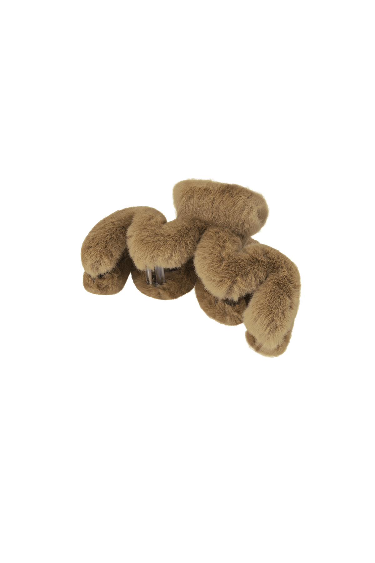 Hair clip fluffy zigzag - brown h5 