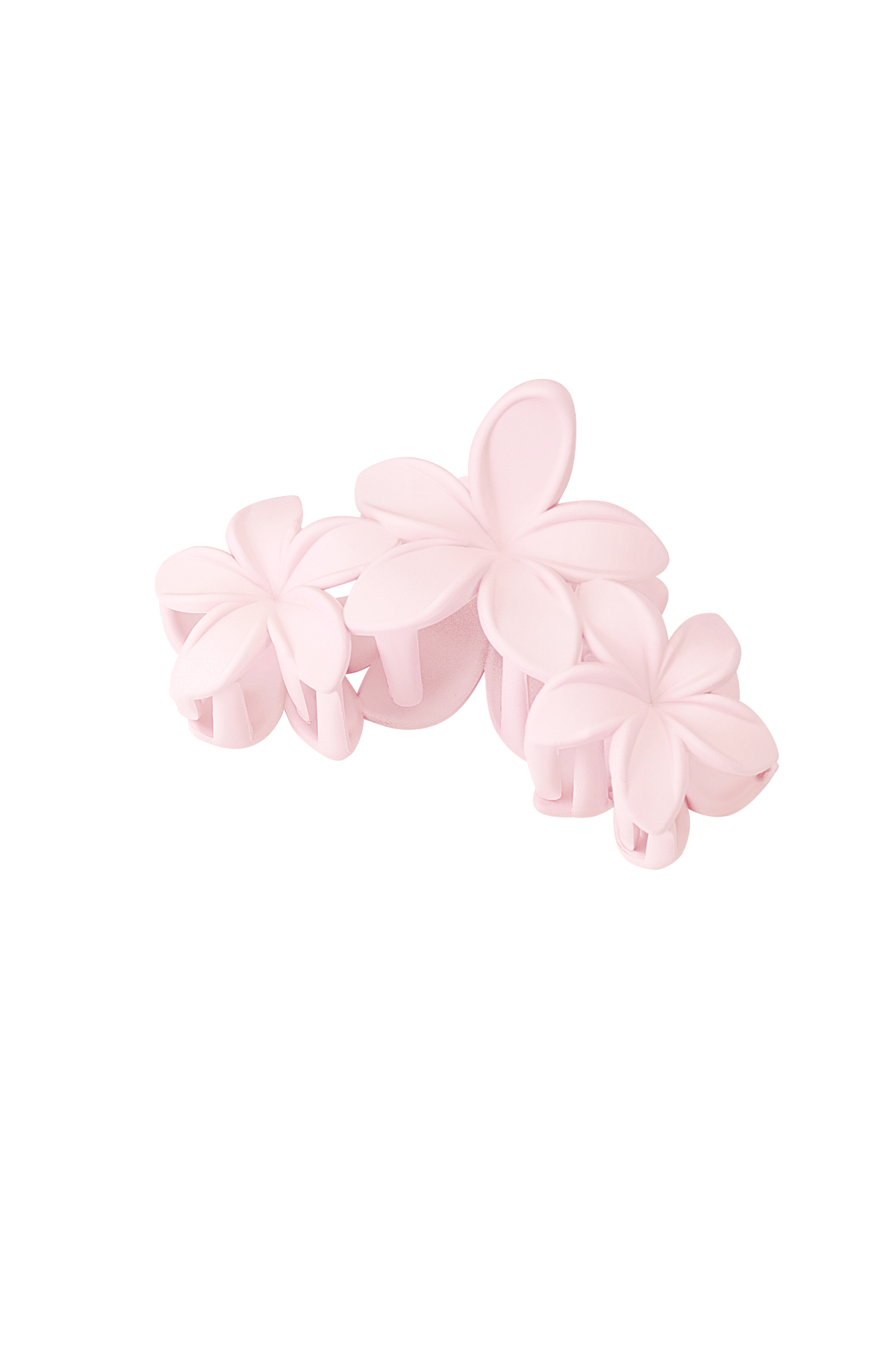 haarclip met grote bloemen - suikerspin roze