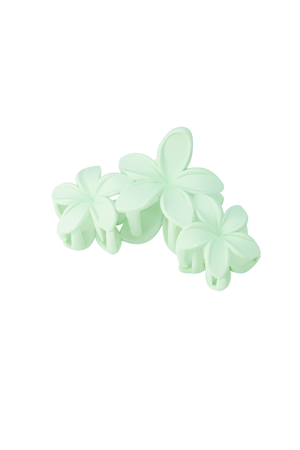 hair clip with large flowers - green 