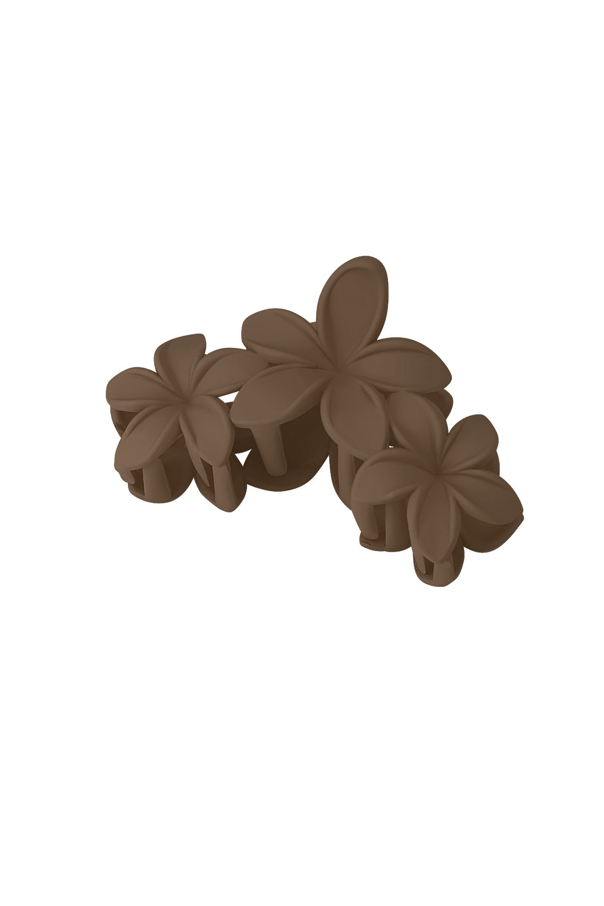 hair clip with large flowers - dark brown h5 