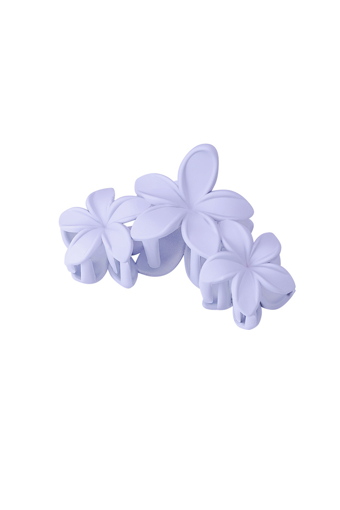 haarclip met grote bloemen - lila 