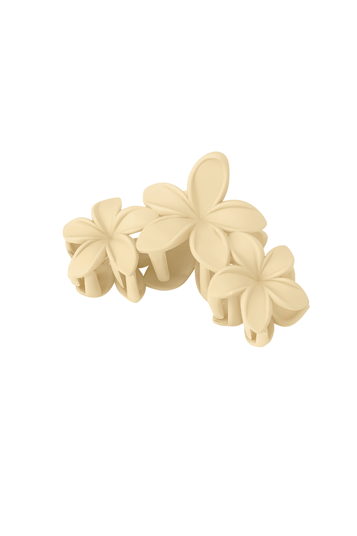 hair clip with large flowers - beige h5 