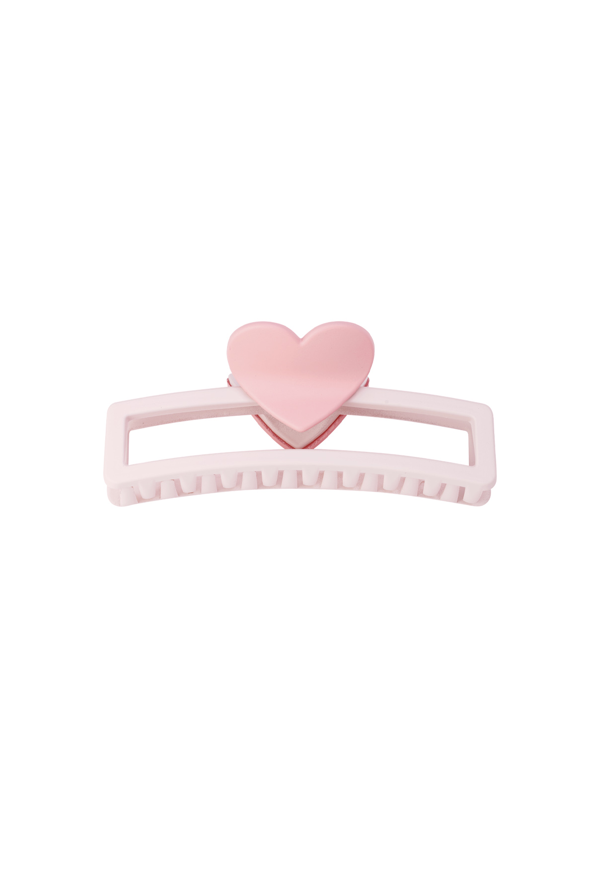 fermacapelli con manico a forma di cuore - rosa chiaro