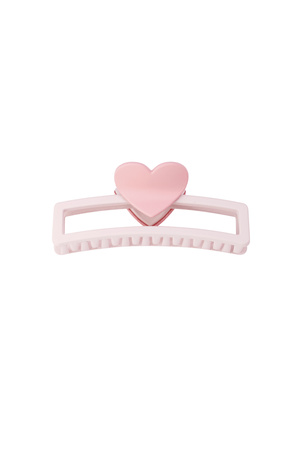 hair clip with heart-shaped handle - light pink h5 
