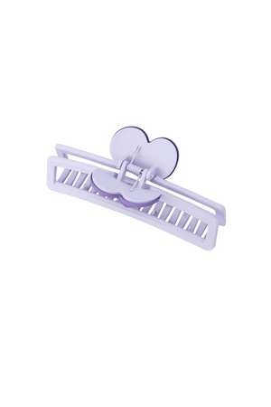 hair clip with heart-shaped handle - purple h5 Picture3