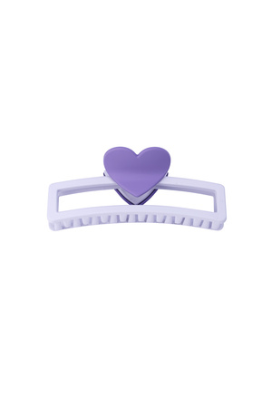 hair clip with heart-shaped handle - purple h5 