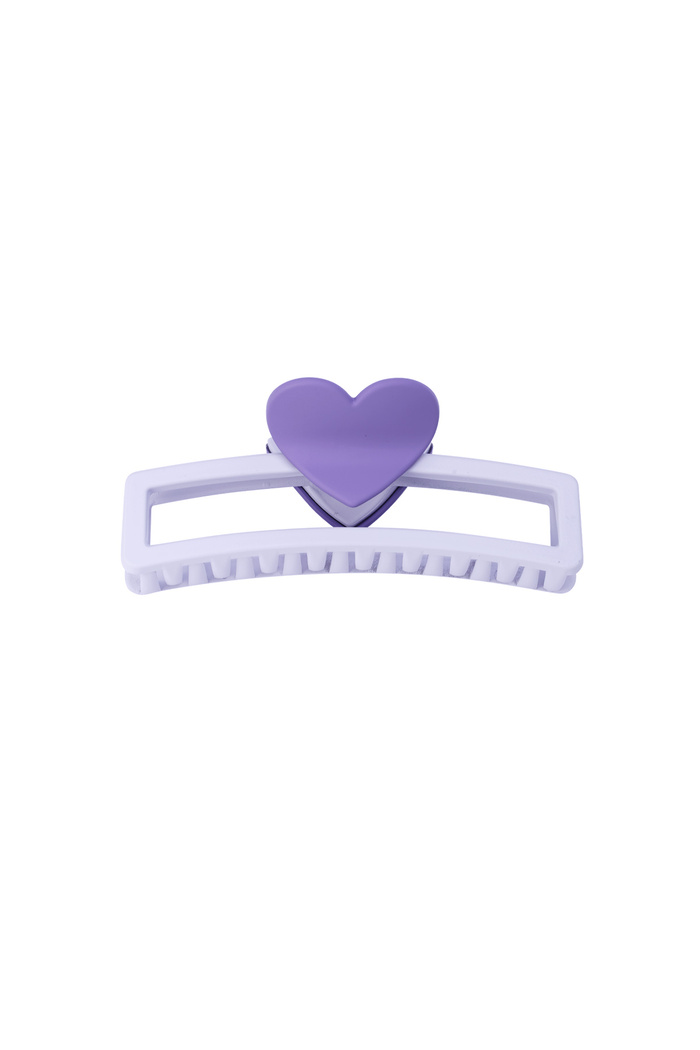 pince à cheveux avec poignée en forme de coeur - violet 