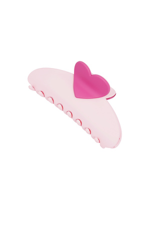 hair clip with heart detail - light pink h5 