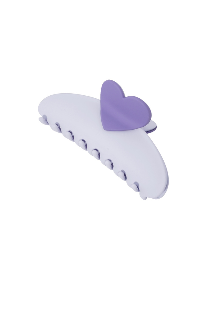 hair clip with heart detail - purple 
