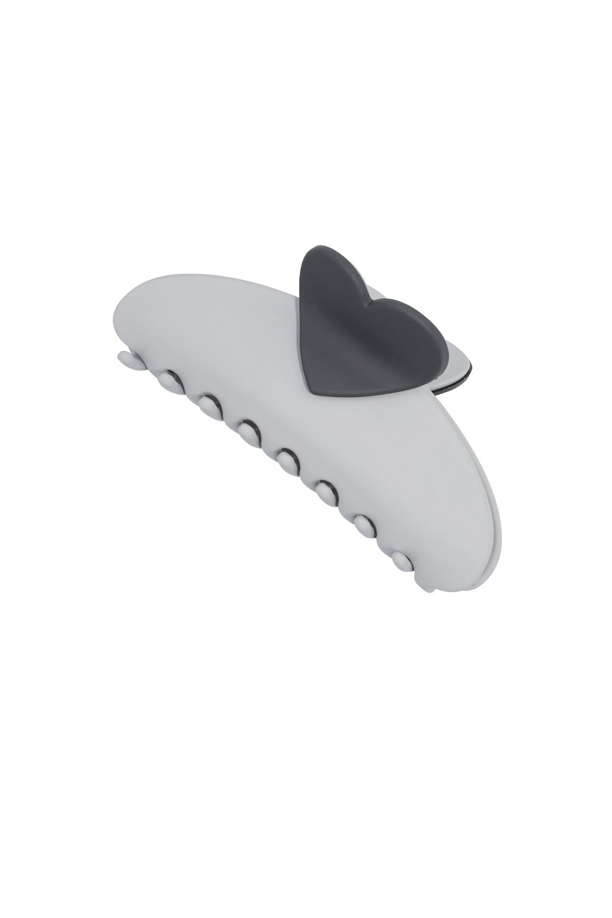 hair clip with heart detail - gray