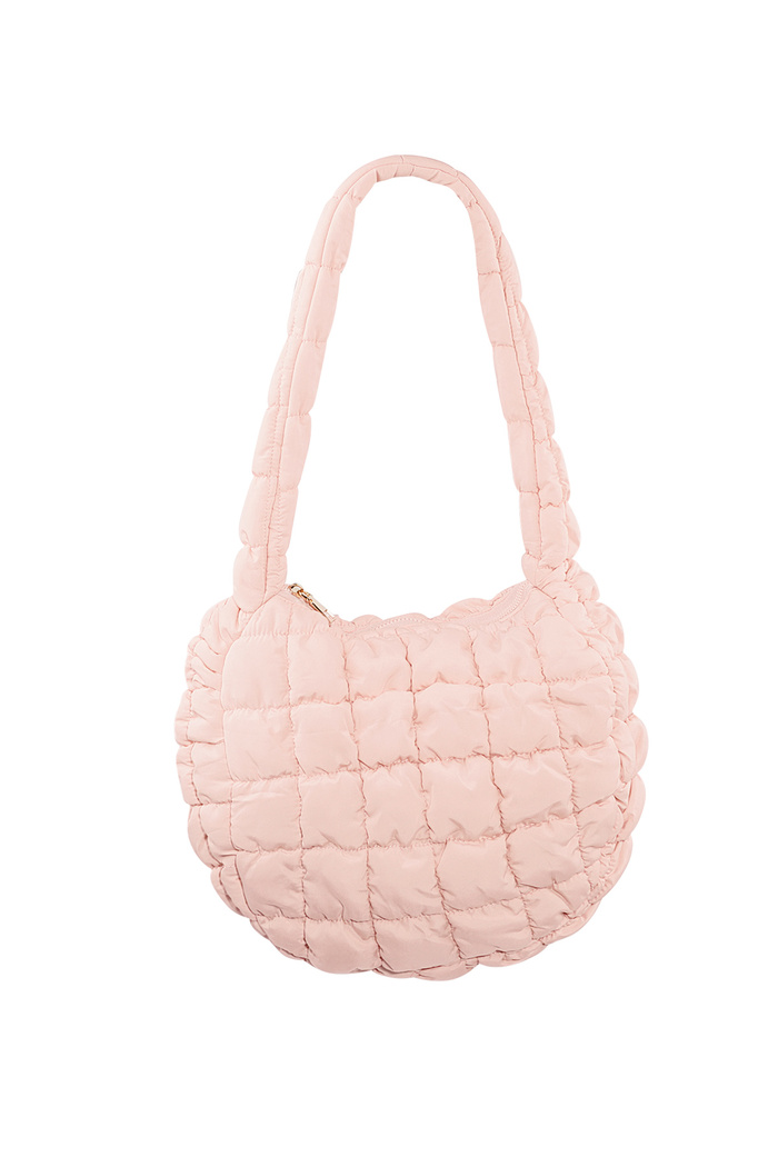 puffer tas middel - licht roze 