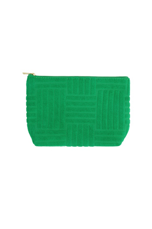 Leichte Reise-Make-up-Tasche aus Jacquard – Grün h5 