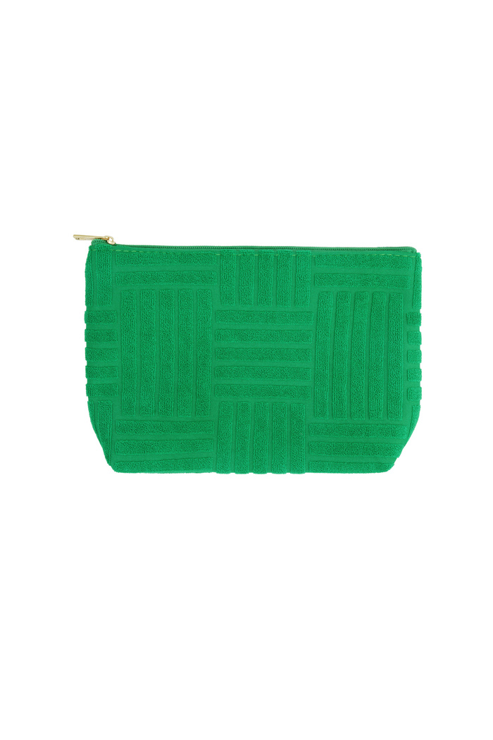 Leichte Reise-Make-up-Tasche aus Jacquard – Grün 