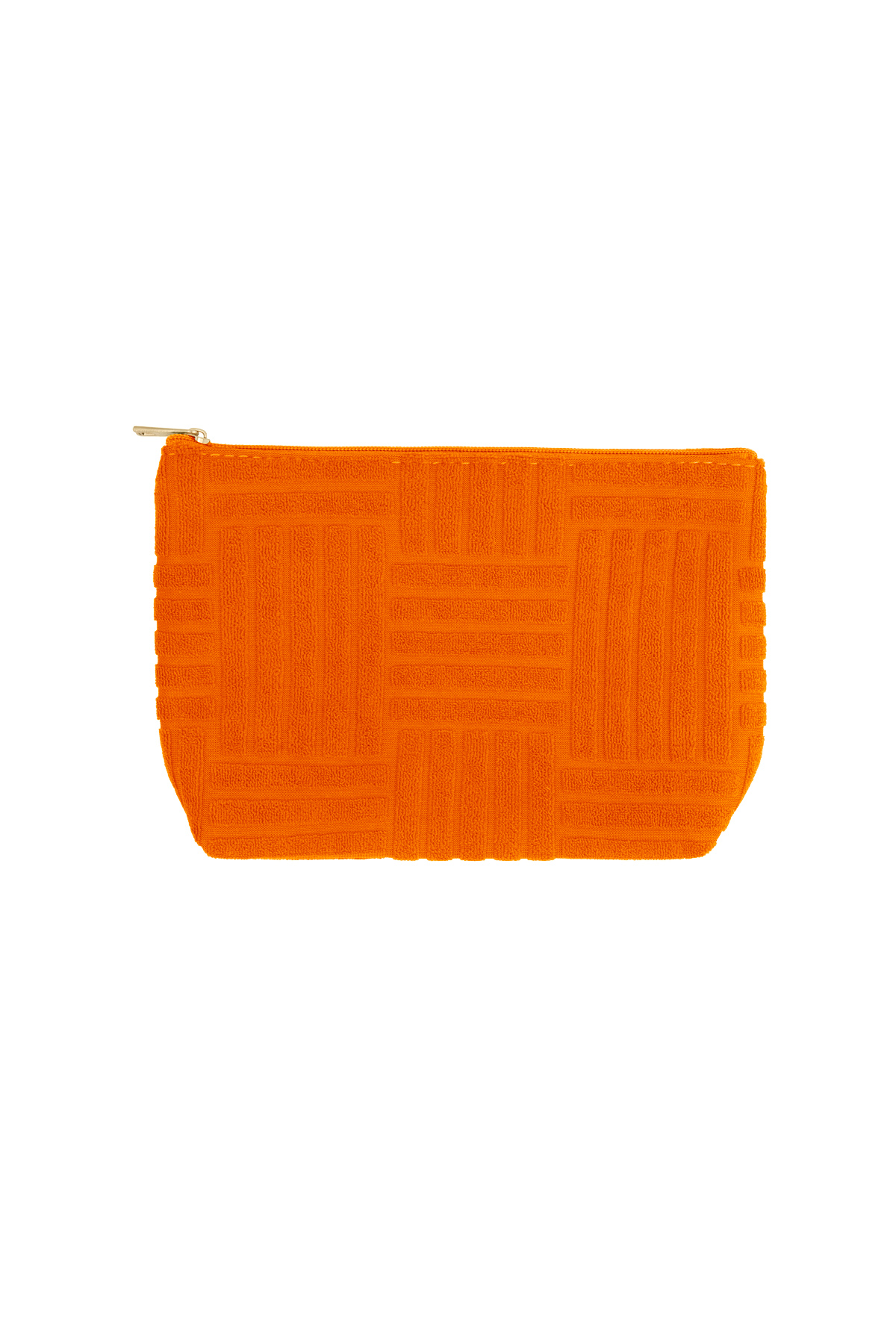 Leichte Reise-Make-up-Tasche aus Jacquard – Orange