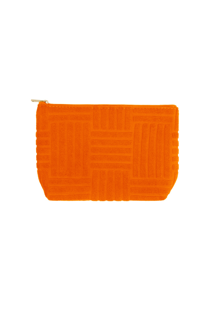 Leichte Reise-Make-up-Tasche aus Jacquard – Orange 