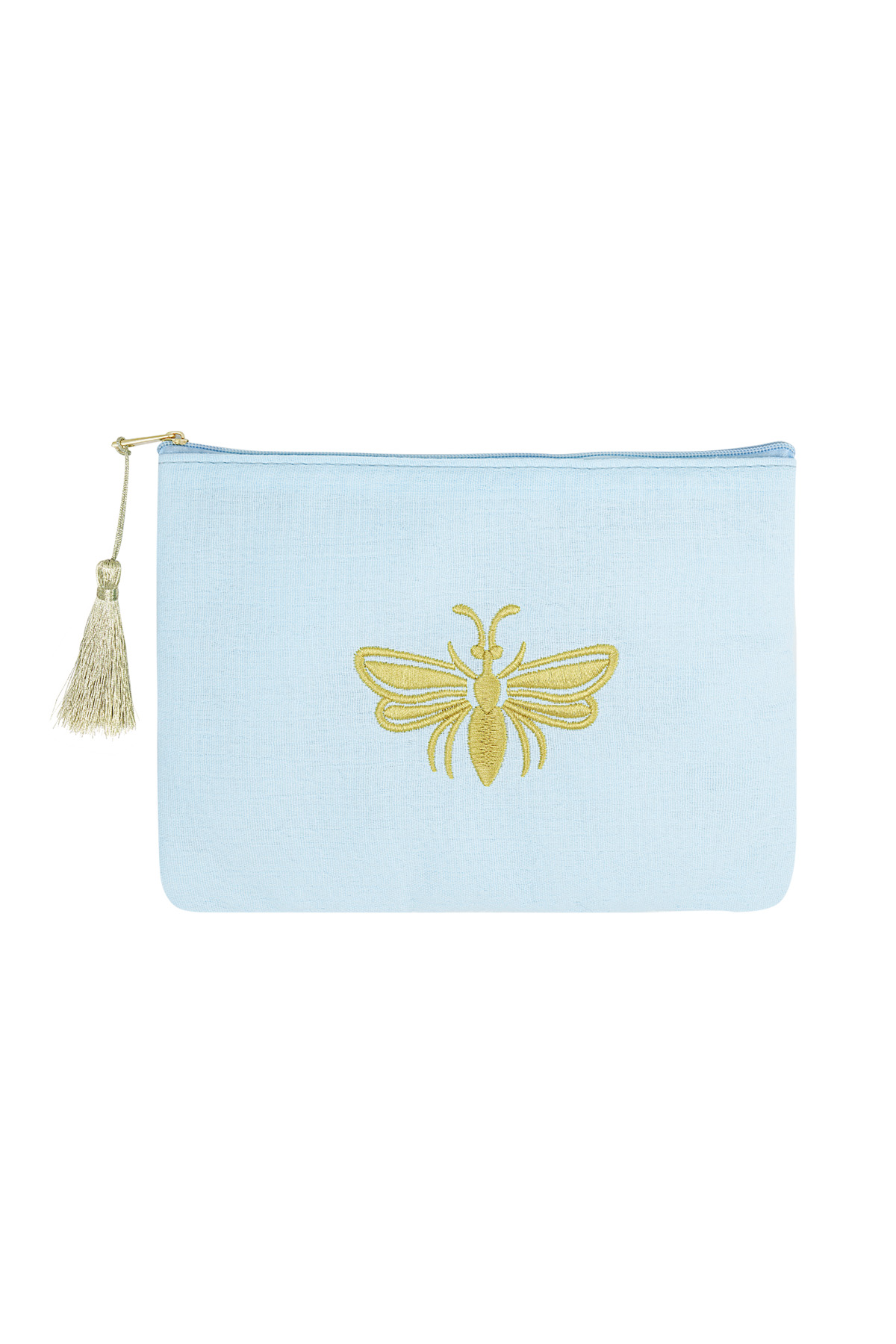 Make-up bag with golden bee - blue