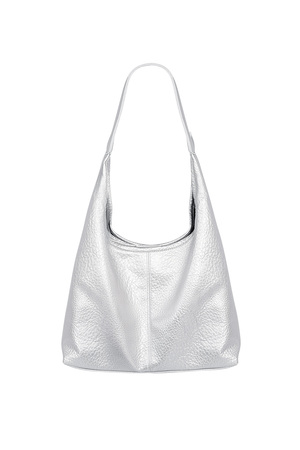 Shopper tas - zilver kleurig h5 