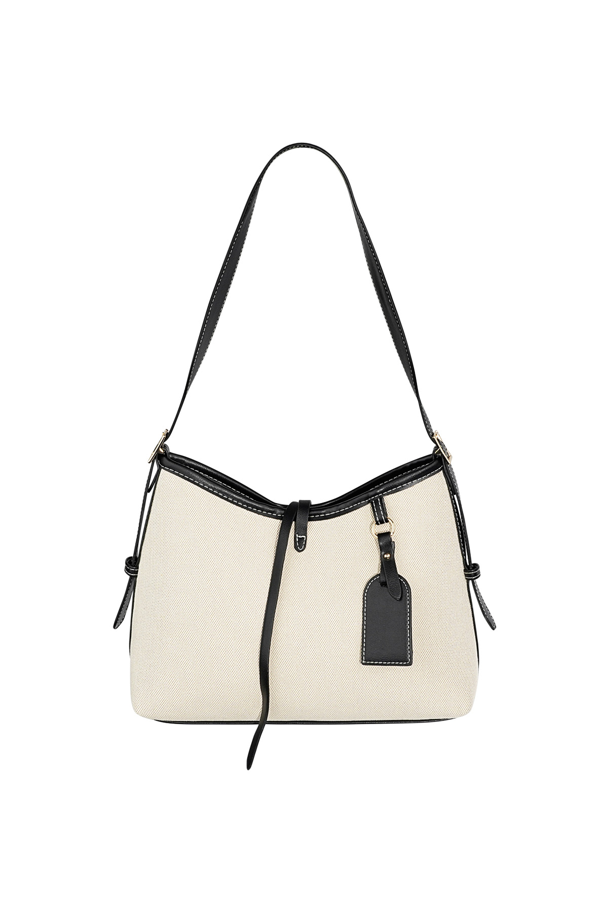 Chic bag with adjustable strap - black and white