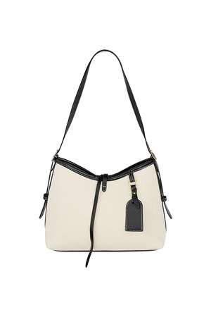 Chic bag with adjustable strap - black and white h5 